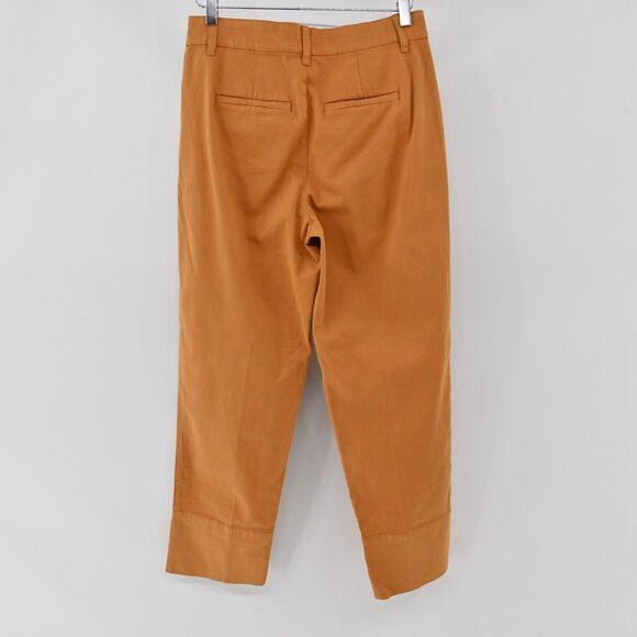 J CREW Pants Womens Size 4 Pleated Chino Straight Cropped Pant Burnt Caramel - Picture 5 of 12